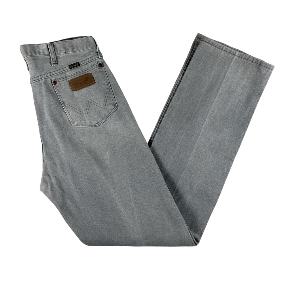 Vintage Wrangler Jeans Mens 32x35 Gray Regular Straight Ideal Zipper 3MWZPG 80s